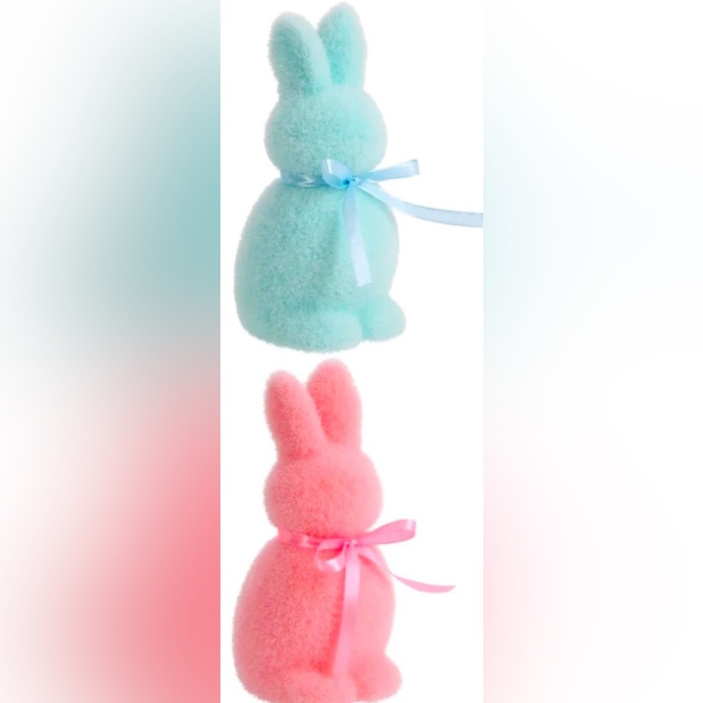 Flocked Bunnies Easter Spring